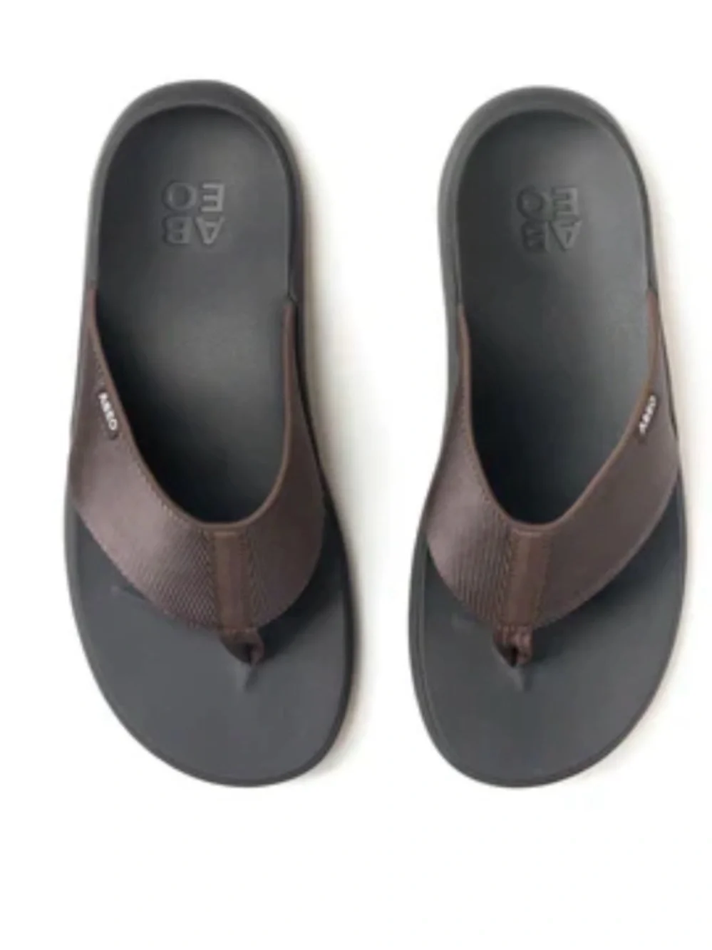 Abeo Brown and Black Men’s Flip Flop Sandals - Cushioned Toe-Post Slide 9